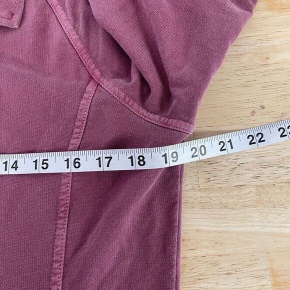 PRANA Jacket XL Organic Cotton Washed Out Mauve Shacket Blazer Cozy Pristine - Picture 7 of 9